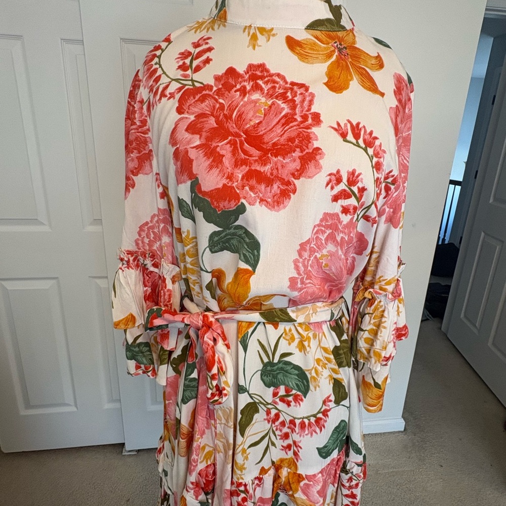 Pedal & Pup Floral Dress Dress with Ruffle Sleeves - Picture 7 of 9